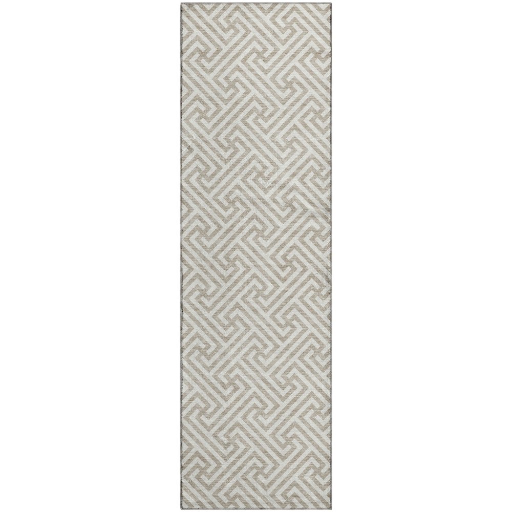 Luxury Washable Indoor/Outdoor The Reserve Flax 2'3" x 7'6" Runner Rug. Picture 1
