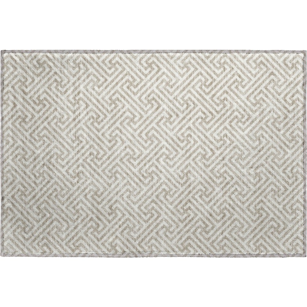 Luxury Washable Indoor/Outdoor The Reserve Flax 1'8" x 2'6" Rug. Picture 1