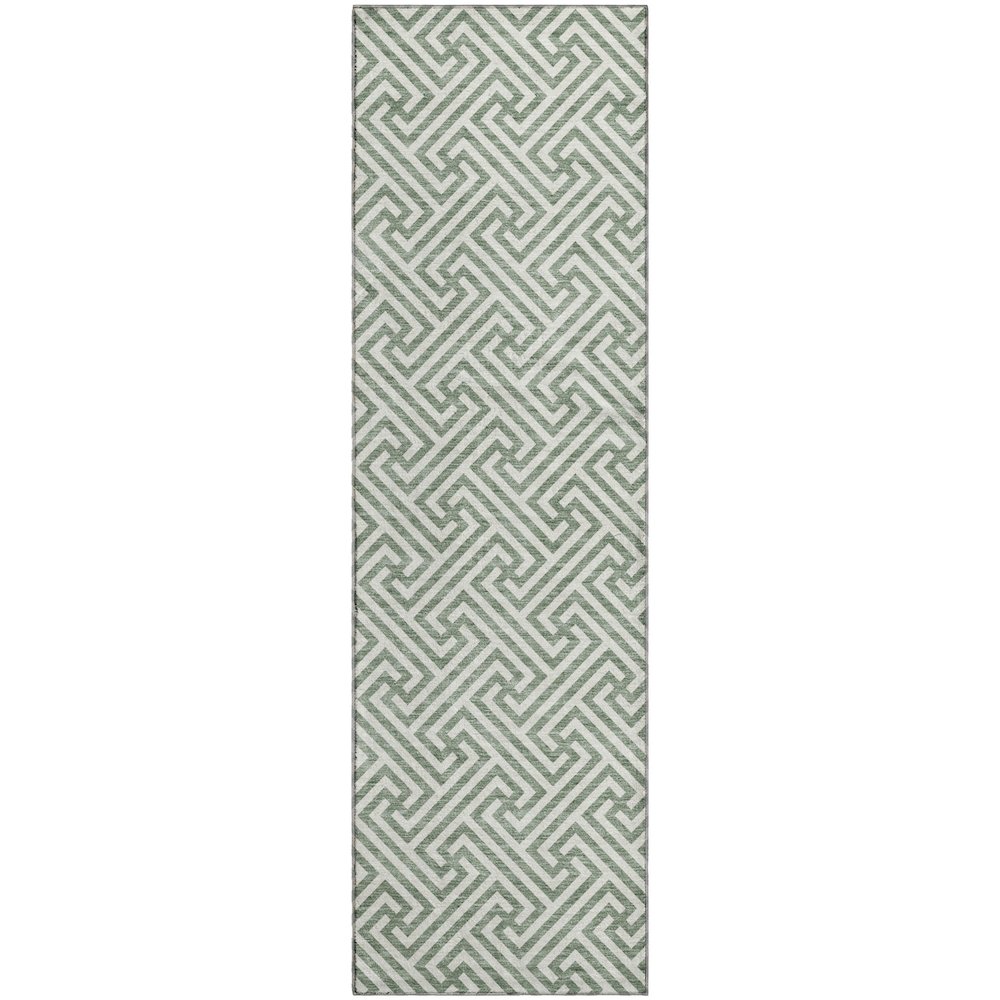 Luxury Washable Indoor/Outdoor The Reserve Sage 2'3" x 7'6" Runner Rug. Picture 1