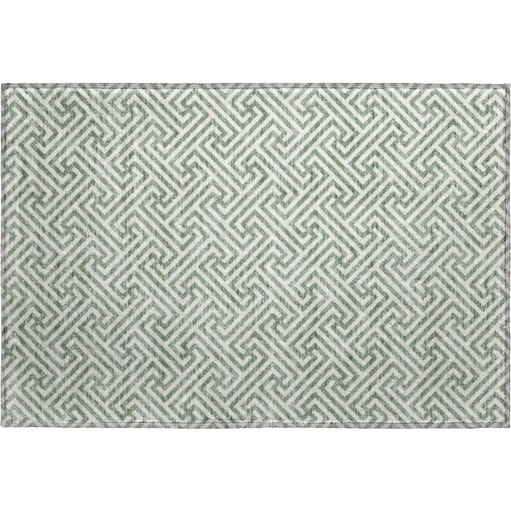 Luxury Washable Indoor/Outdoor The Reserve Sage 1'8" x 2'6" Rug. Picture 1