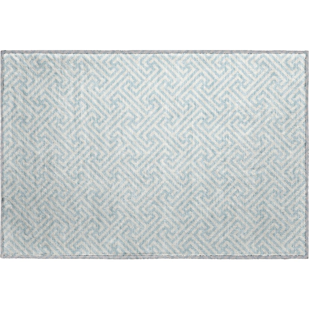 Luxury Washable Indoor/Outdoor The Reserve Sky 1'8" x 2'6" Rug. Picture 1