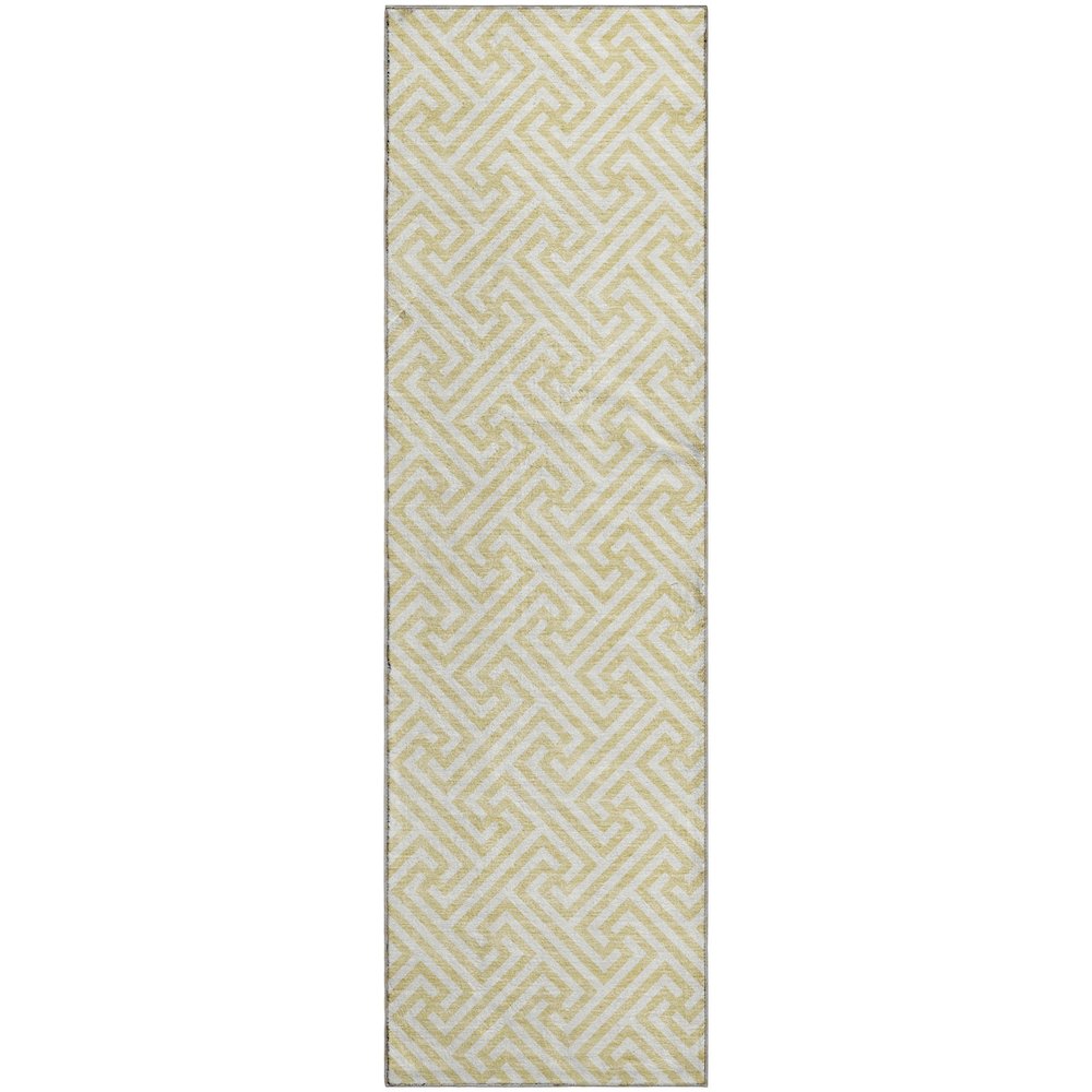 Luxury Washable Indoor/Outdoor The Reserve Wheat 2'3" x 7'6" Runner Rug. Picture 1