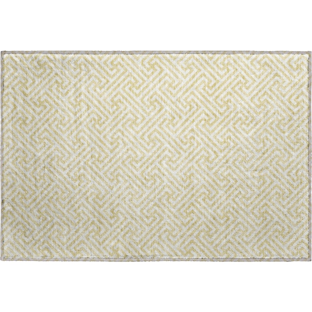 Luxury Washable Indoor/Outdoor The Reserve Wheat 1'8" x 2'6" Rug. Picture 1