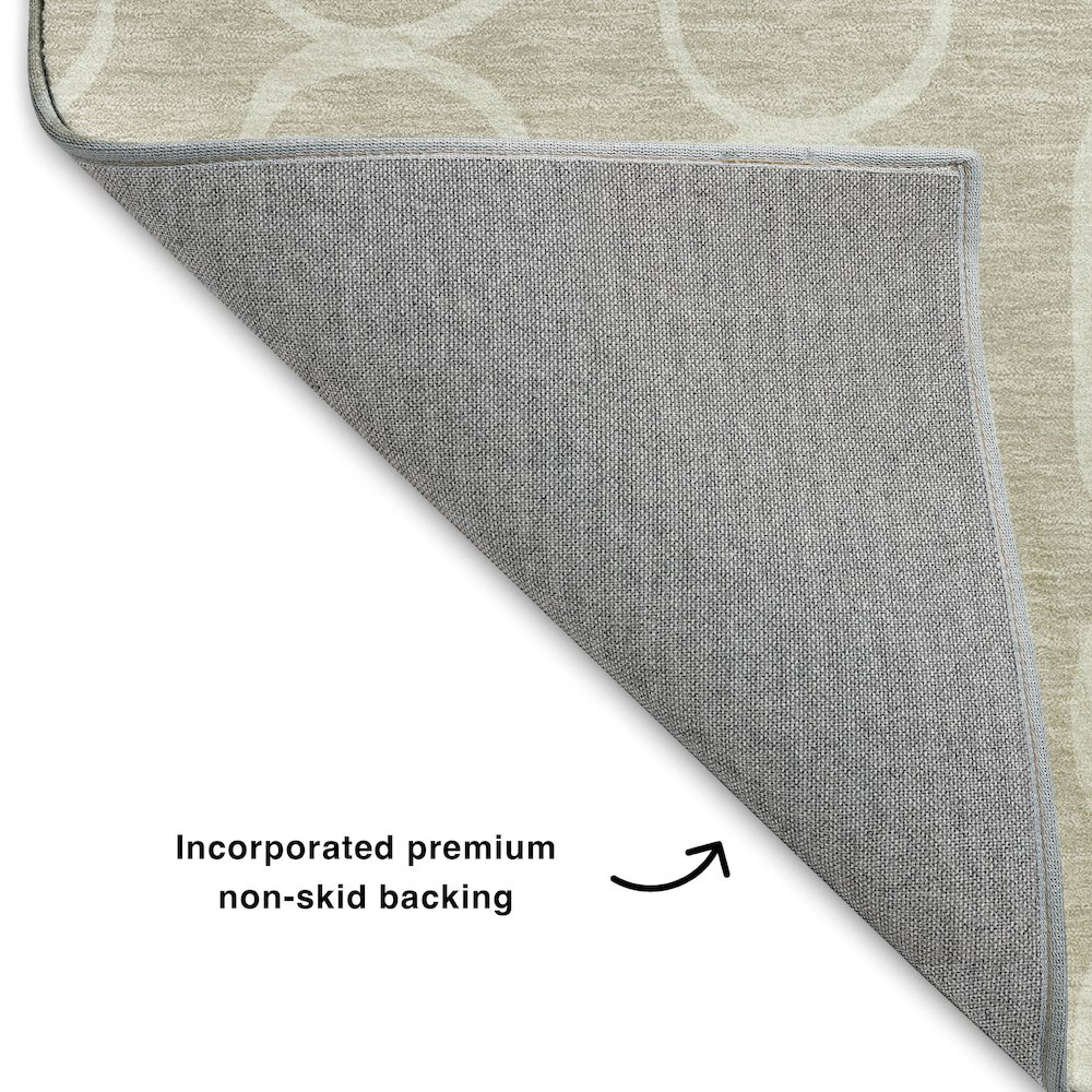 Luxury Washable Indoor/Outdoor The Reserve Beige 1'8" x 2'6" Rug. Picture 4