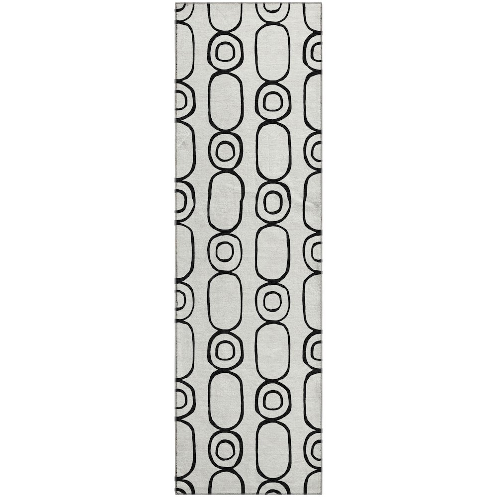 Luxury Washable Indoor/Outdoor The Reserve Ivory 2'3" x 7'6" Runner Rug. Picture 1