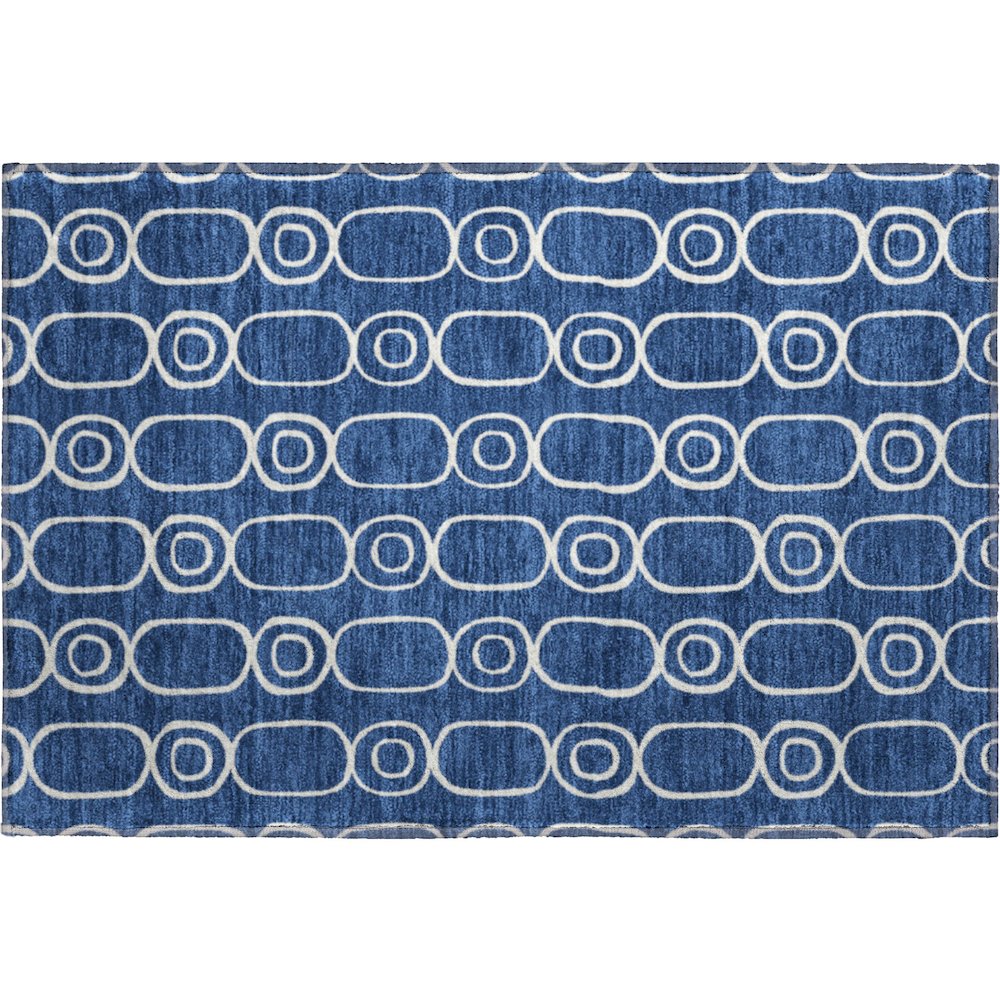 Luxury Washable Indoor/Outdoor The Reserve Navy 1'8" x 2'6" Rug. Picture 1