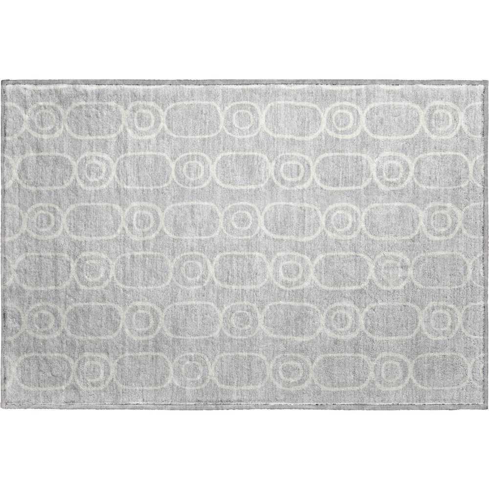 Luxury Washable Indoor/Outdoor The Reserve Silver 1'8" x 2'6" Rug. Picture 1