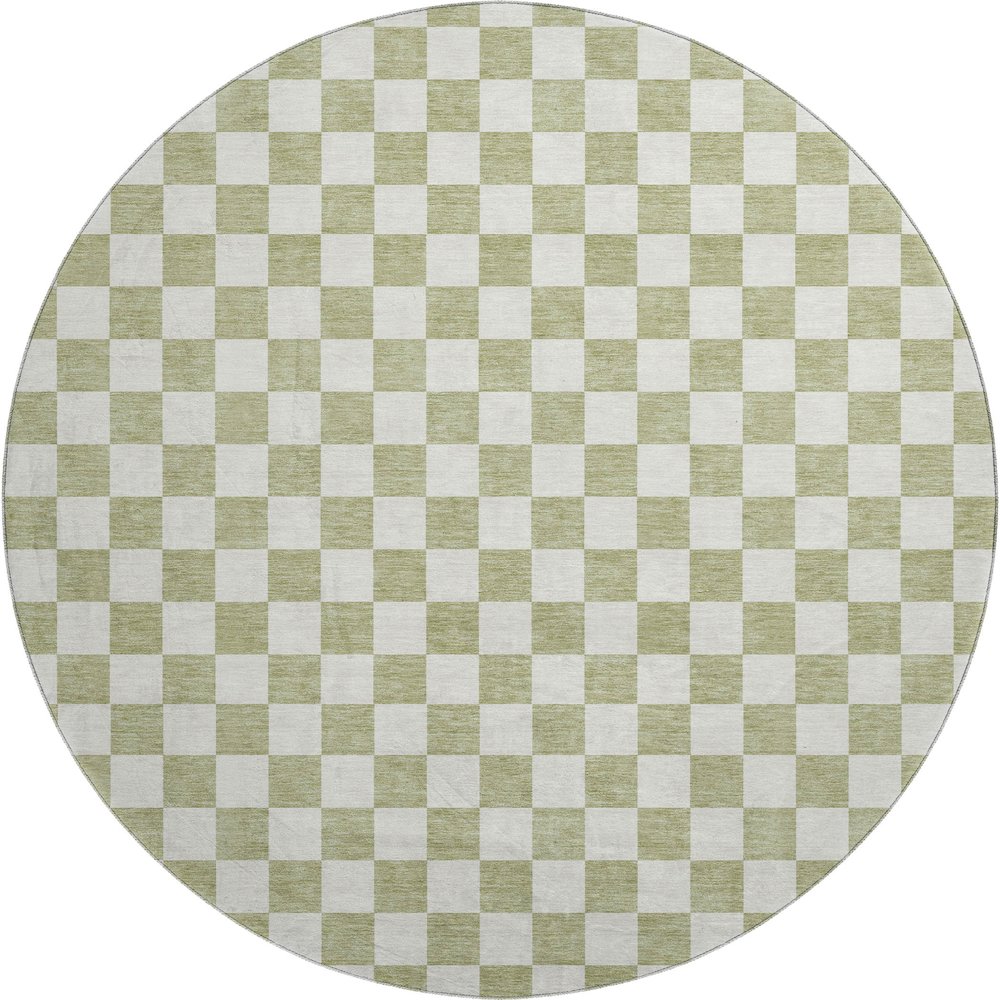 Luxury Washable Indoor/Outdoor The Reserve Aloe 8' x 8' Round Rug. Picture 1