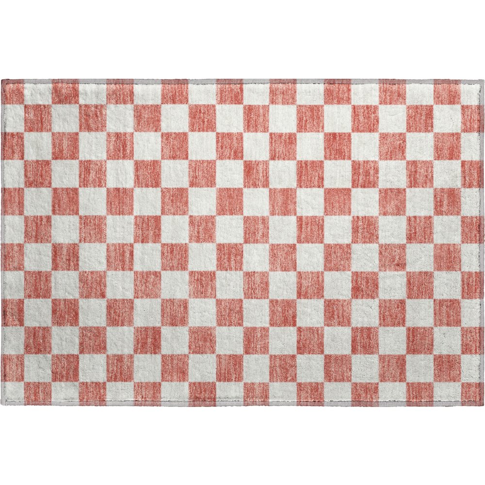 Luxury Washable Indoor/Outdoor The Reserve Coral 1'8" x 2'6" Rug. Picture 1
