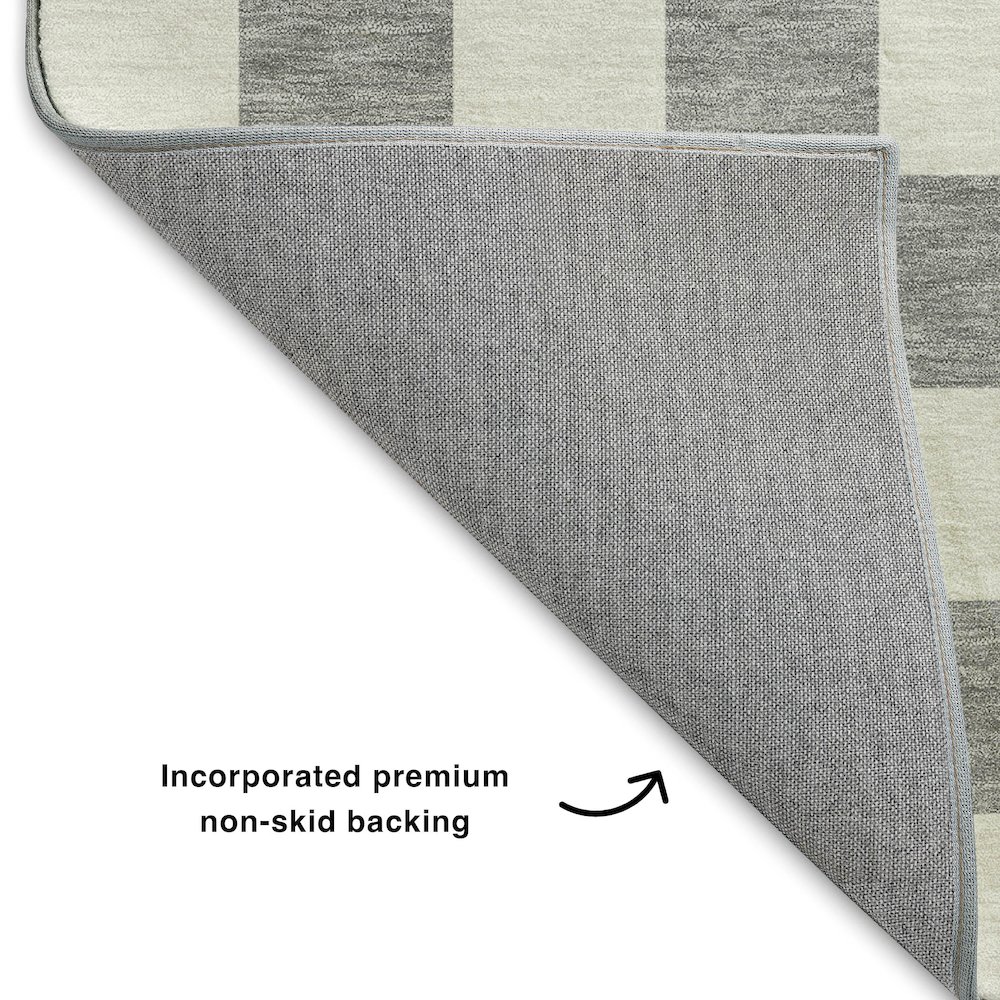Luxury Washable Indoor/Outdoor The Reserve Gray 1'8" x 2'6" Rug. Picture 4