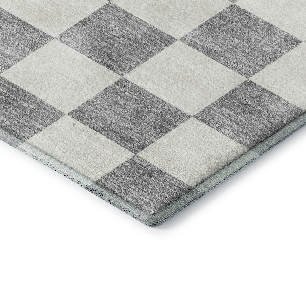 Luxury Washable Indoor/Outdoor The Reserve Gray 1'8" x 2'6" Rug. Picture 2