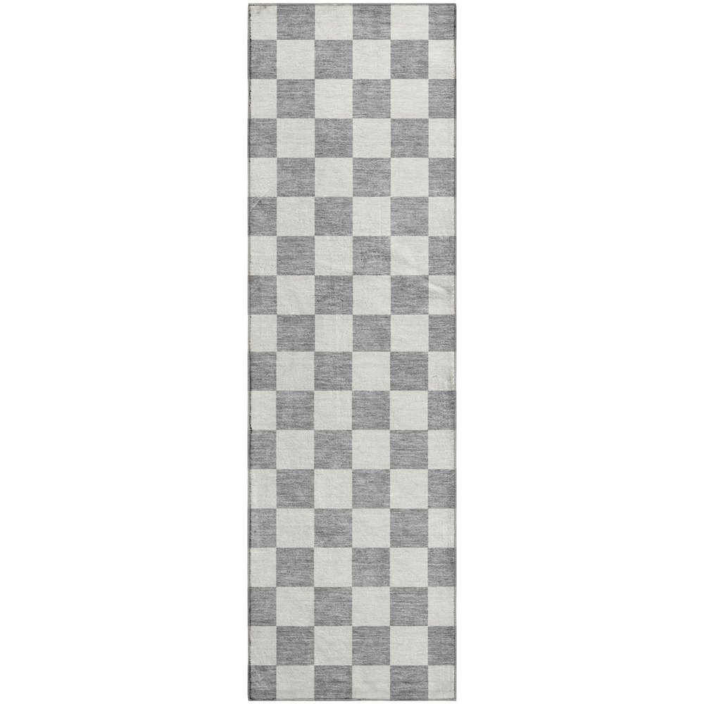 Luxury Washable Indoor/Outdoor The Reserve Gray 2'3" x 7'6" Runner Rug. Picture 1