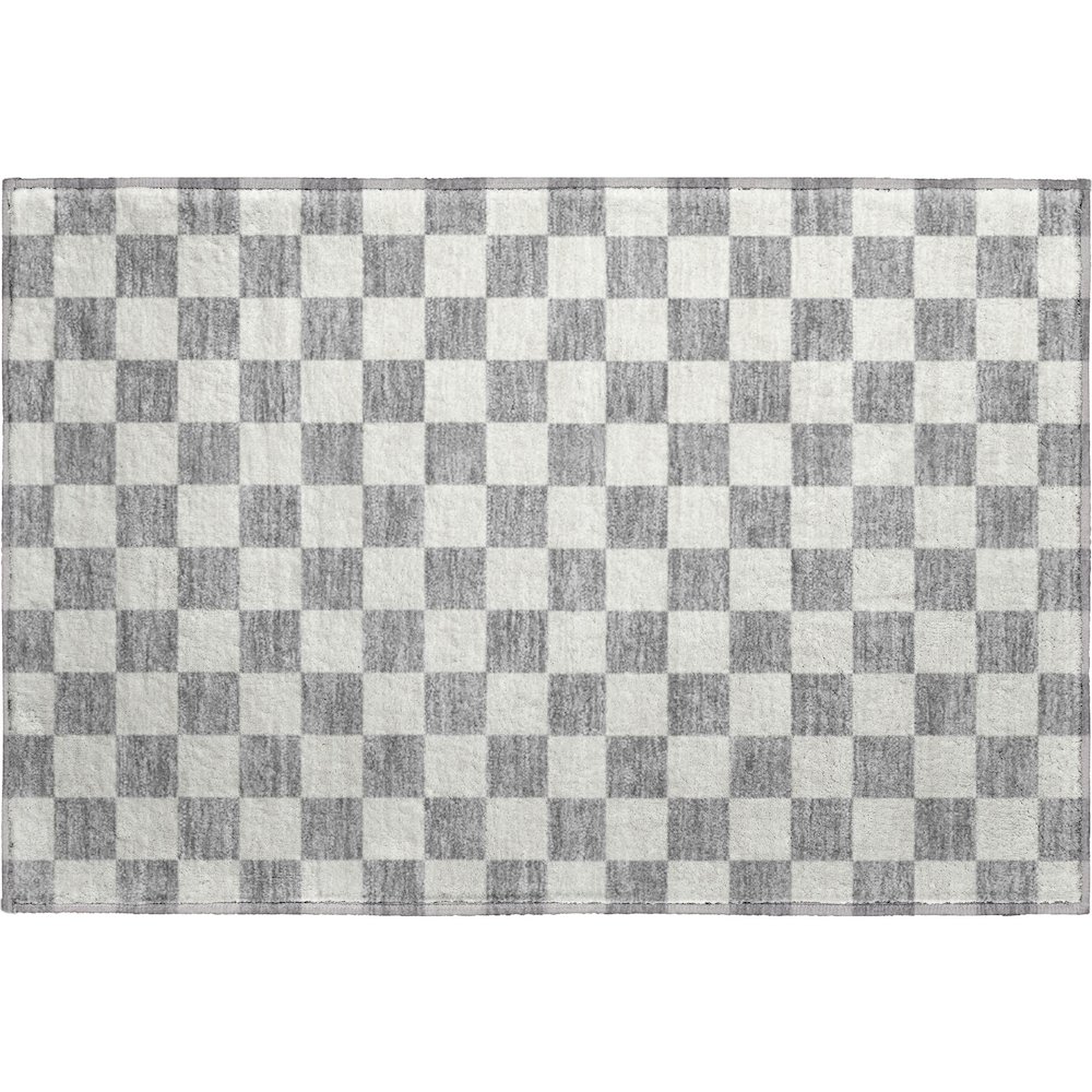 Luxury Washable Indoor/Outdoor The Reserve Gray 1'8" x 2'6" Rug. Picture 1