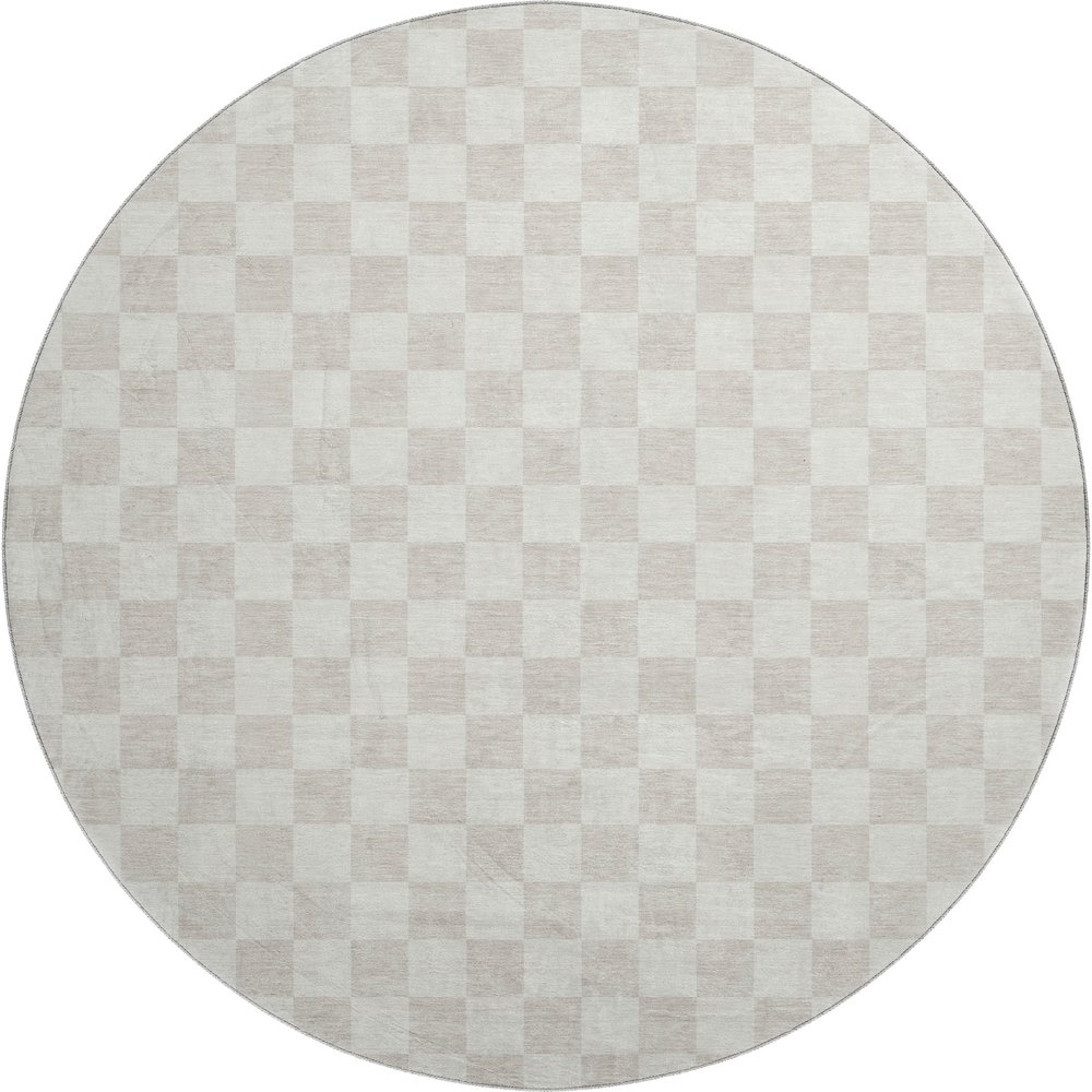 Luxury Washable Indoor/Outdoor The Reserve Linen 8' x 8' Round Rug. Picture 1