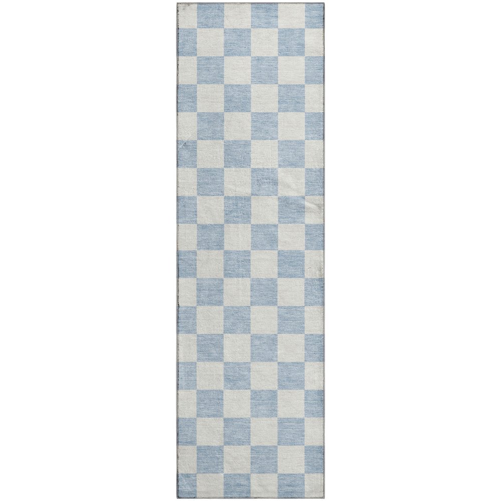 Luxury Washable Indoor/Outdoor The Reserve Sky 2'3" x 7'6" Runner Rug. Picture 1