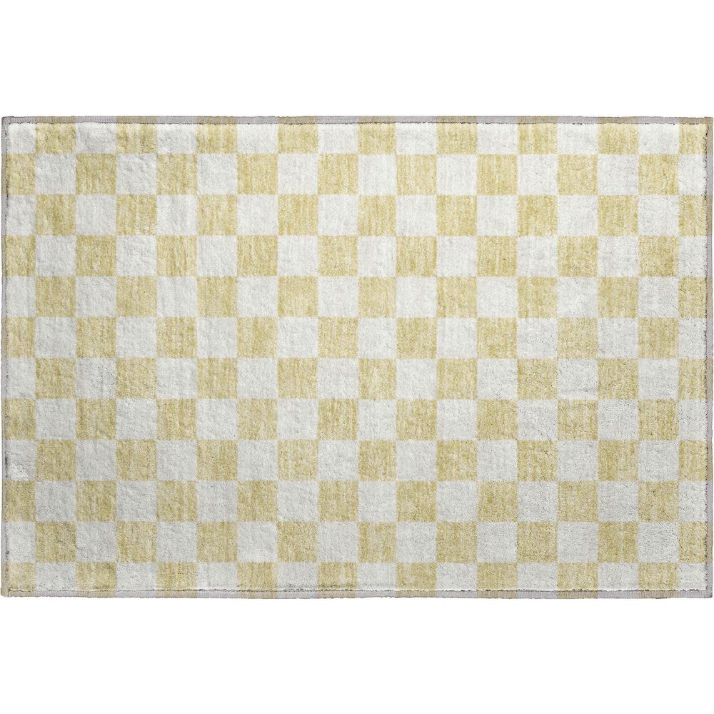 Luxury Washable Indoor/Outdoor The Reserve Wheat 1'8" x 2'6" Rug. Picture 1