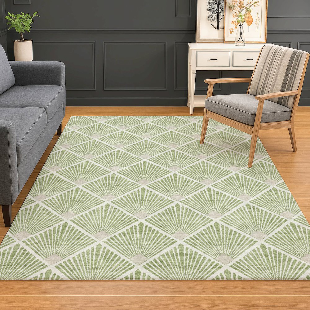 Luxury Washable Indoor/Outdoor The Reserve Aloe 2'6" x 3'10" Rug. Picture 5