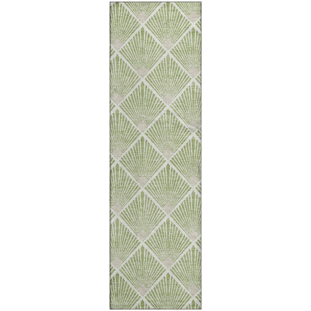 Luxury Washable Indoor/Outdoor The Reserve Aloe 2'3" x 7'6" Runner Rug. Picture 1