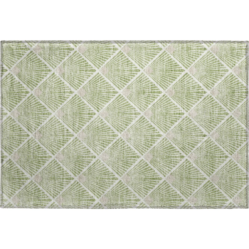 Luxury Washable Indoor/Outdoor The Reserve Aloe 1'8" x 2'6" Rug. Picture 1