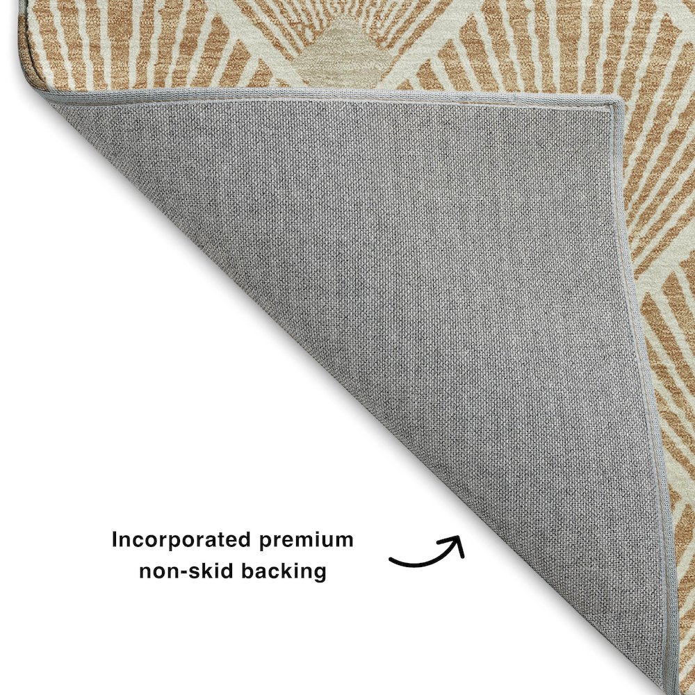 Luxury Washable Indoor/Outdoor The Reserve Copper 1'8" x 2'6" Rug. Picture 4