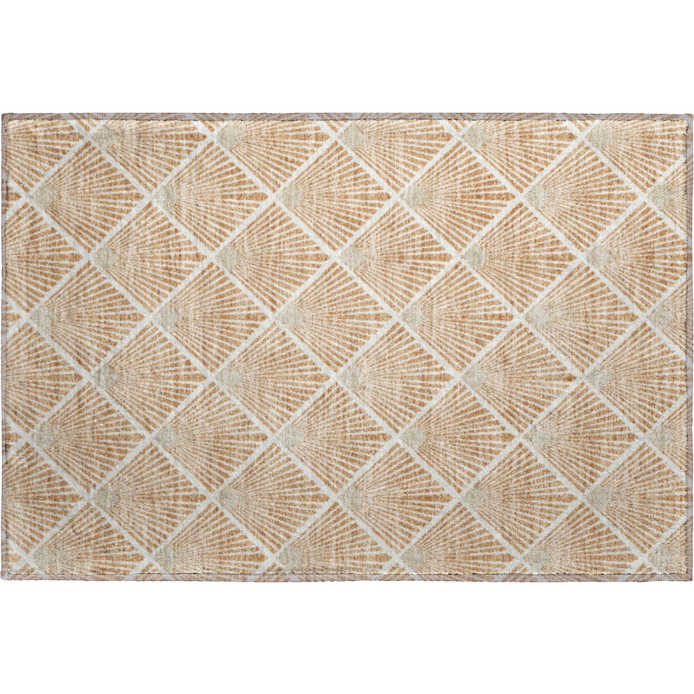 Luxury Washable Indoor/Outdoor The Reserve Copper 1'8" x 2'6" Rug. Picture 1