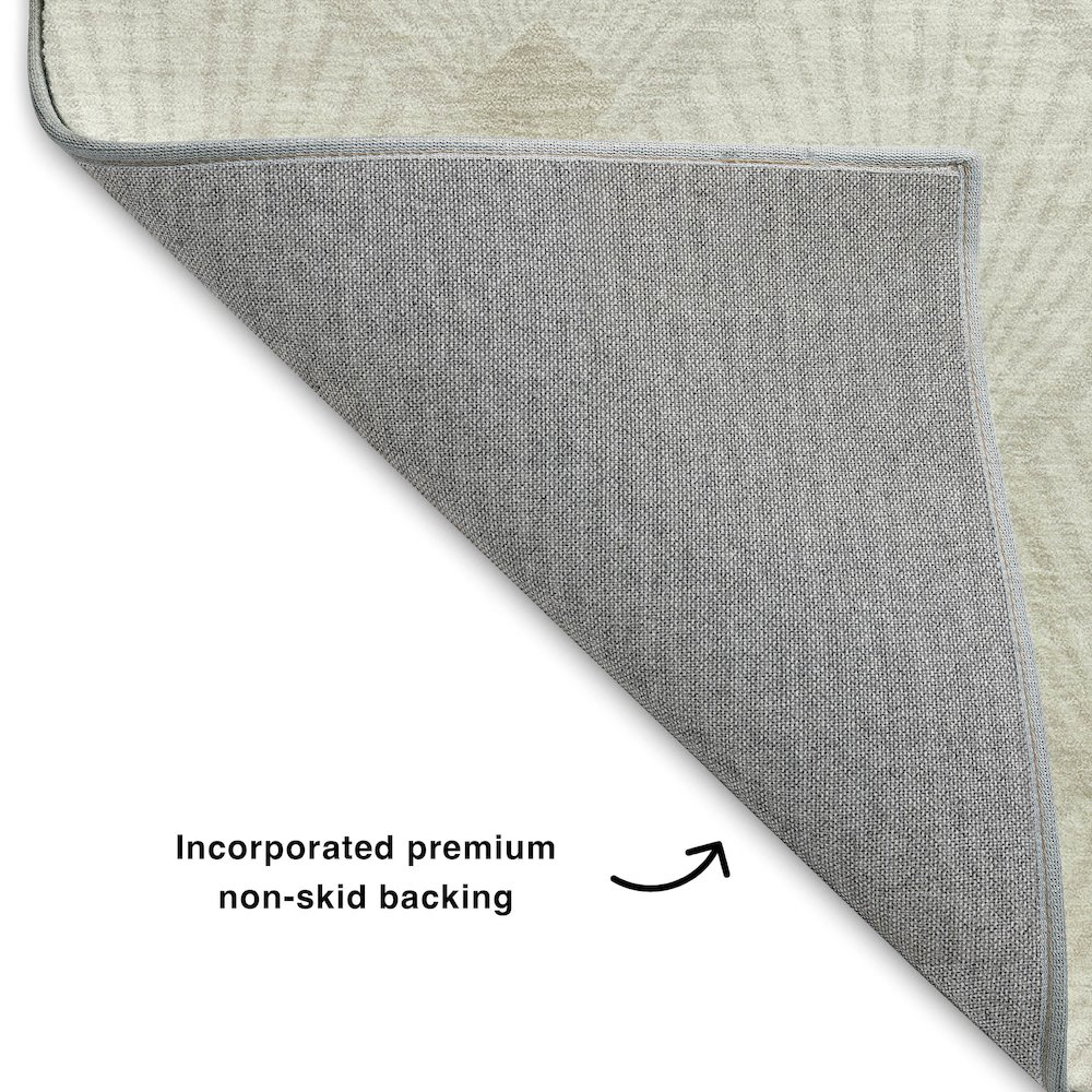 Luxury Washable Indoor/Outdoor The Reserve Ivory 1'8" x 2'6" Rug. Picture 4