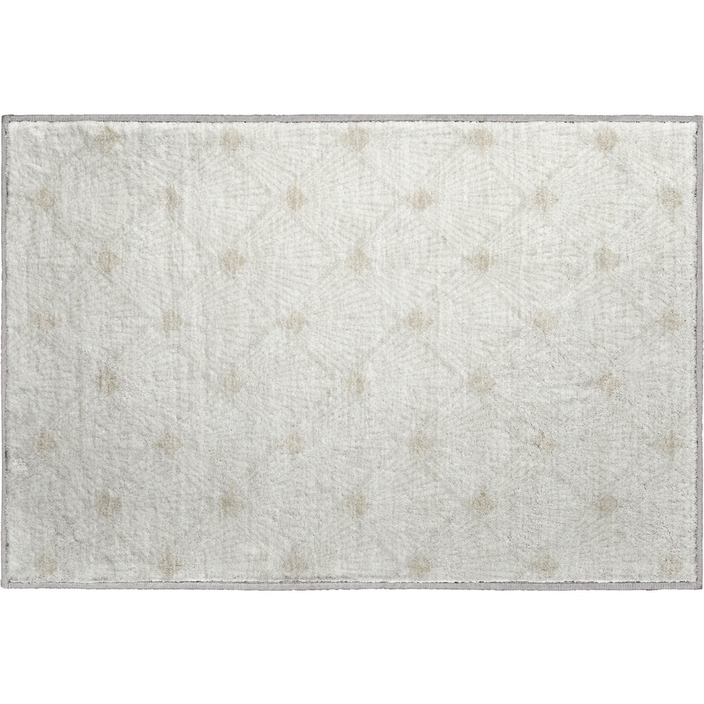 Luxury Washable Indoor/Outdoor The Reserve Ivory 1'8" x 2'6" Rug. Picture 1