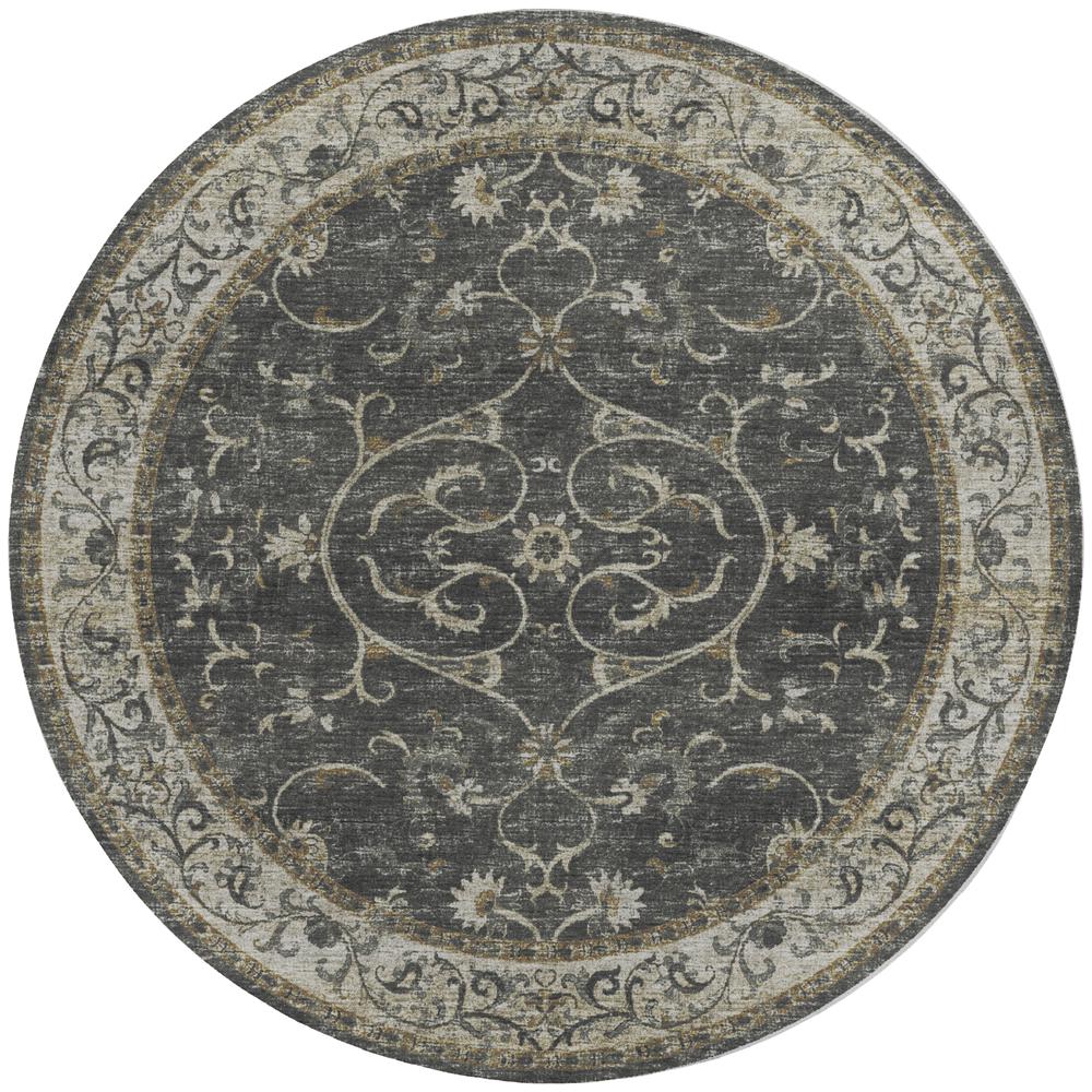 Tuscany TU6 Charcoal 10' x 10' Rug. Picture 1