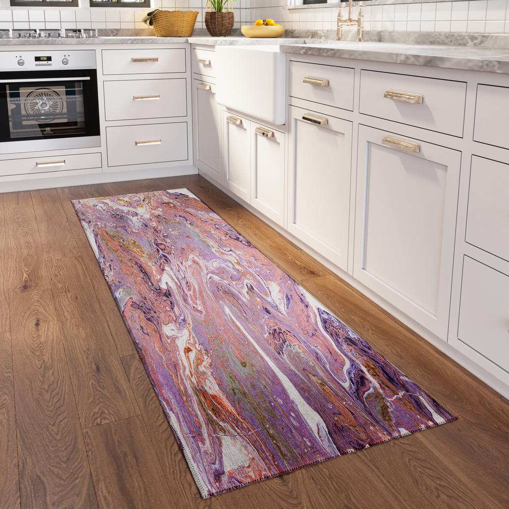 Karina Taffy Modern Abstract 2'3" x 7'6" Runner Rug Taffy AKC36. Picture 1