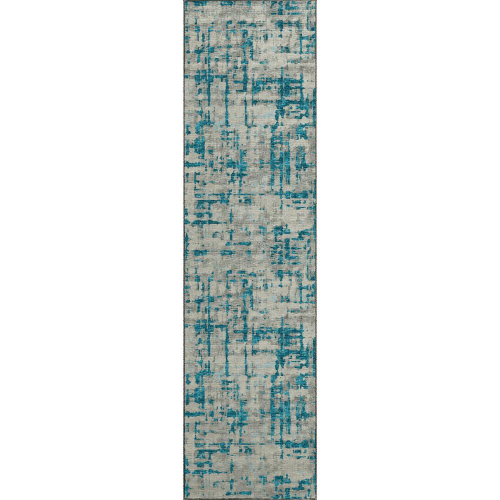 Brisbane BR5 Teal 2'3" x 7'6" Runner Rug. Picture 1