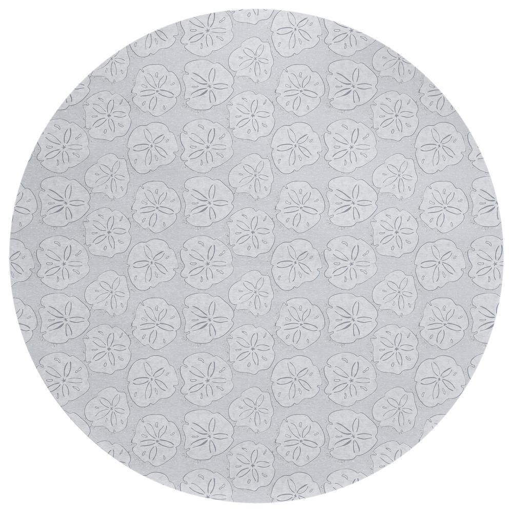 Indoor/Outdoor Surfside ASR40 Gray Washable 8' x 8' Round Rug. Picture 1