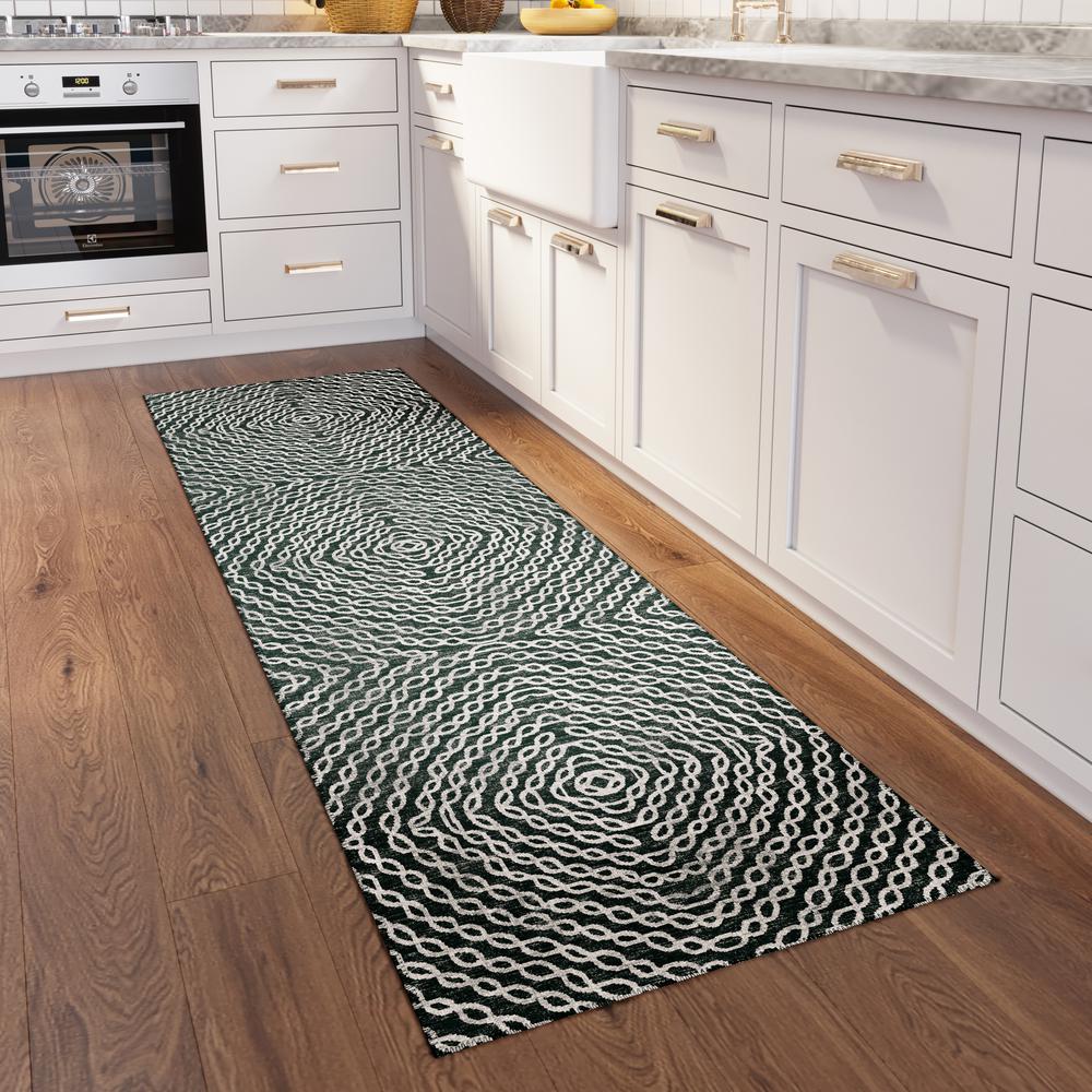 Bravado Shadow Transitional Geometric 2'3" x 7'6" Runner Rug Shadow ABV33. Picture 1