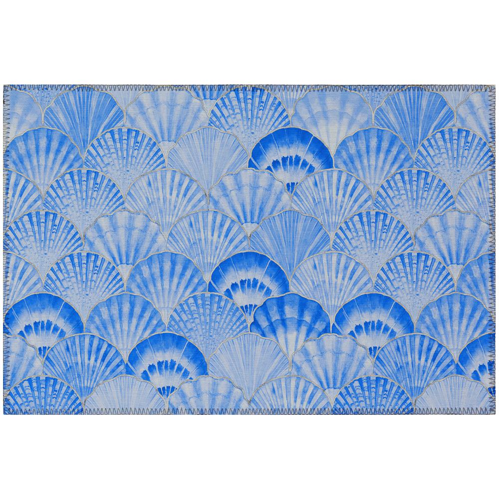 Indoor/Outdoor Surfside ASR32 Blue Washable 1'8" x 2'6" Rug. Picture 1