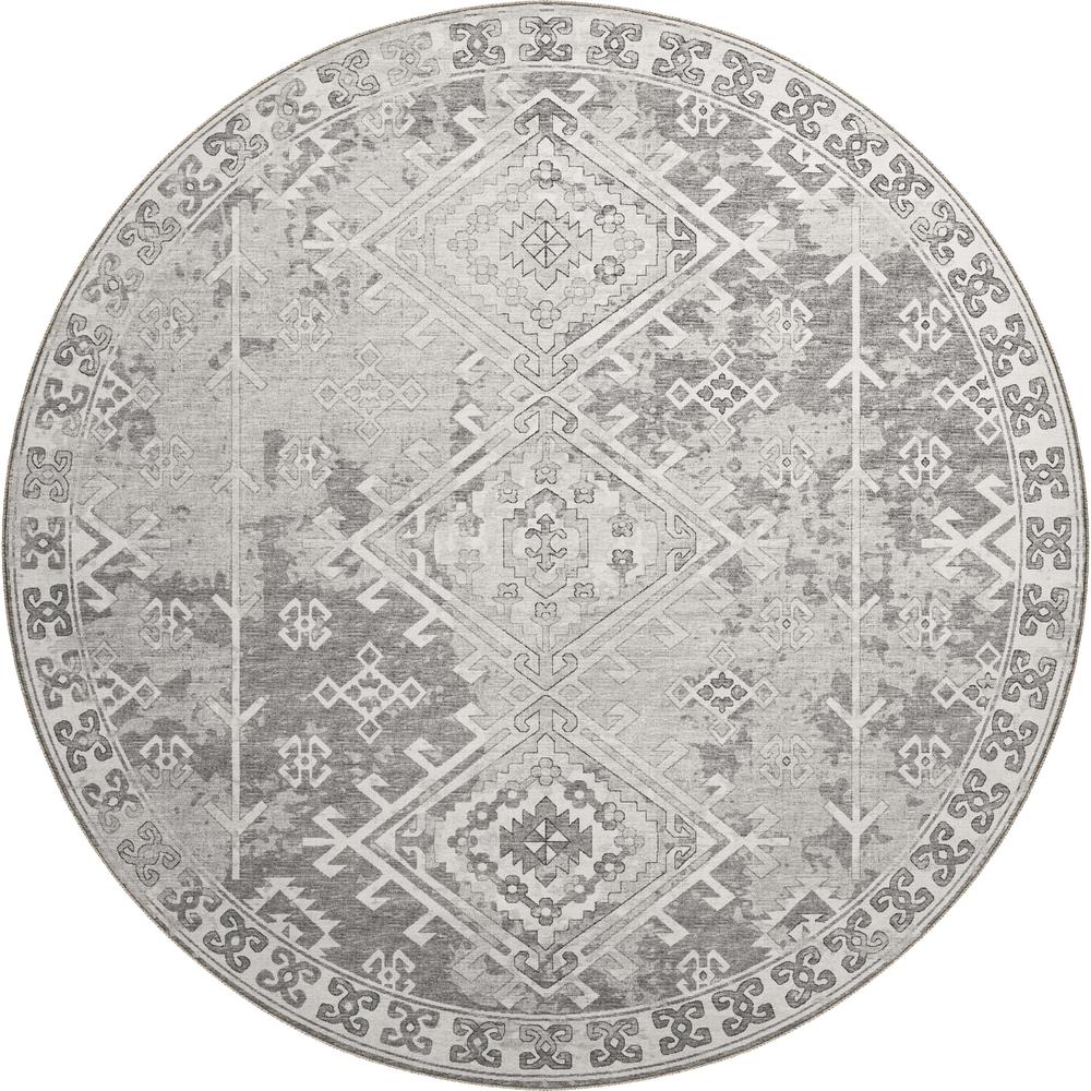Brisbane BR2 Silver 8' x 8' Round Rug. Picture 1