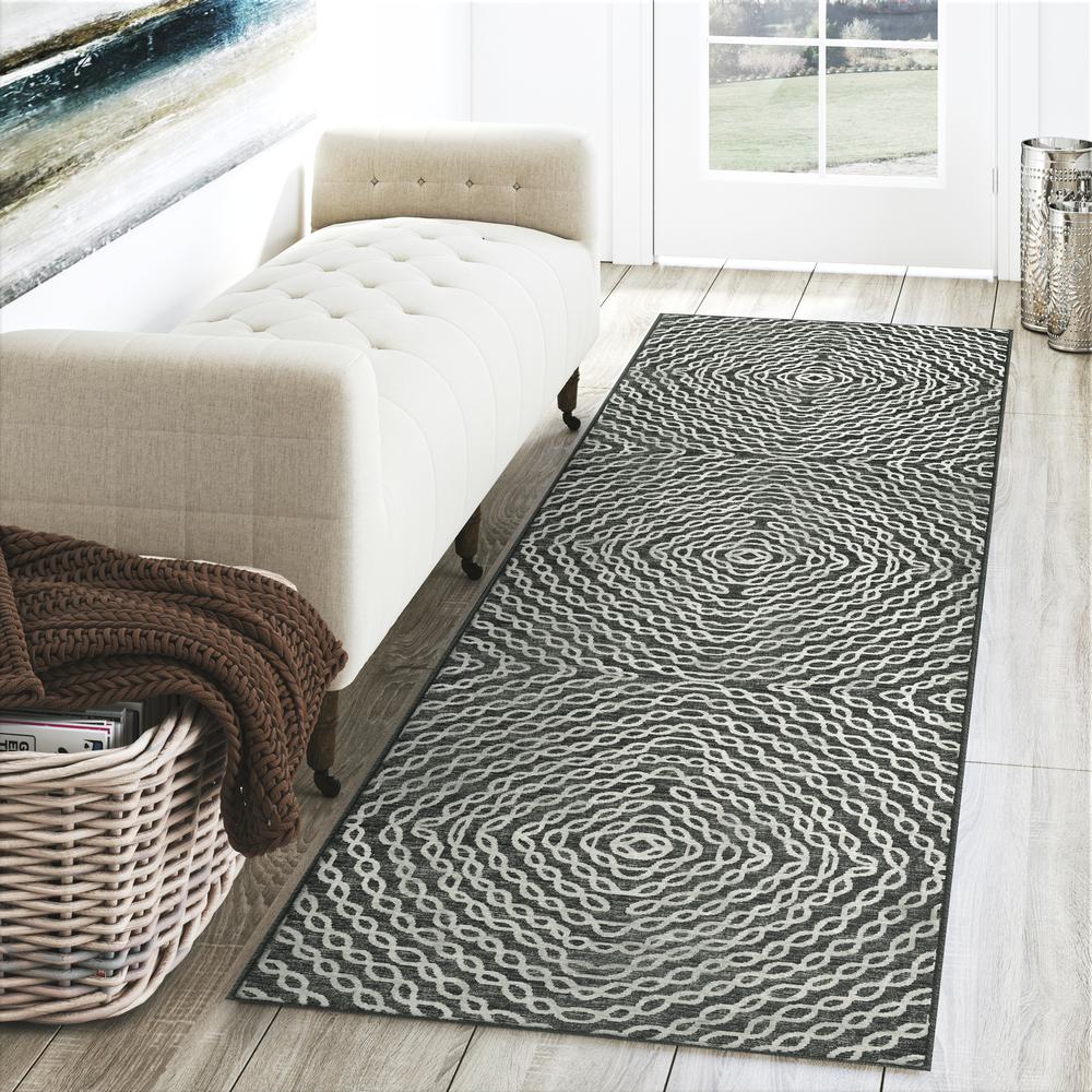 Brisbane BR3 Midnight 2'3" x 7'6" Runner Rug. Picture 2