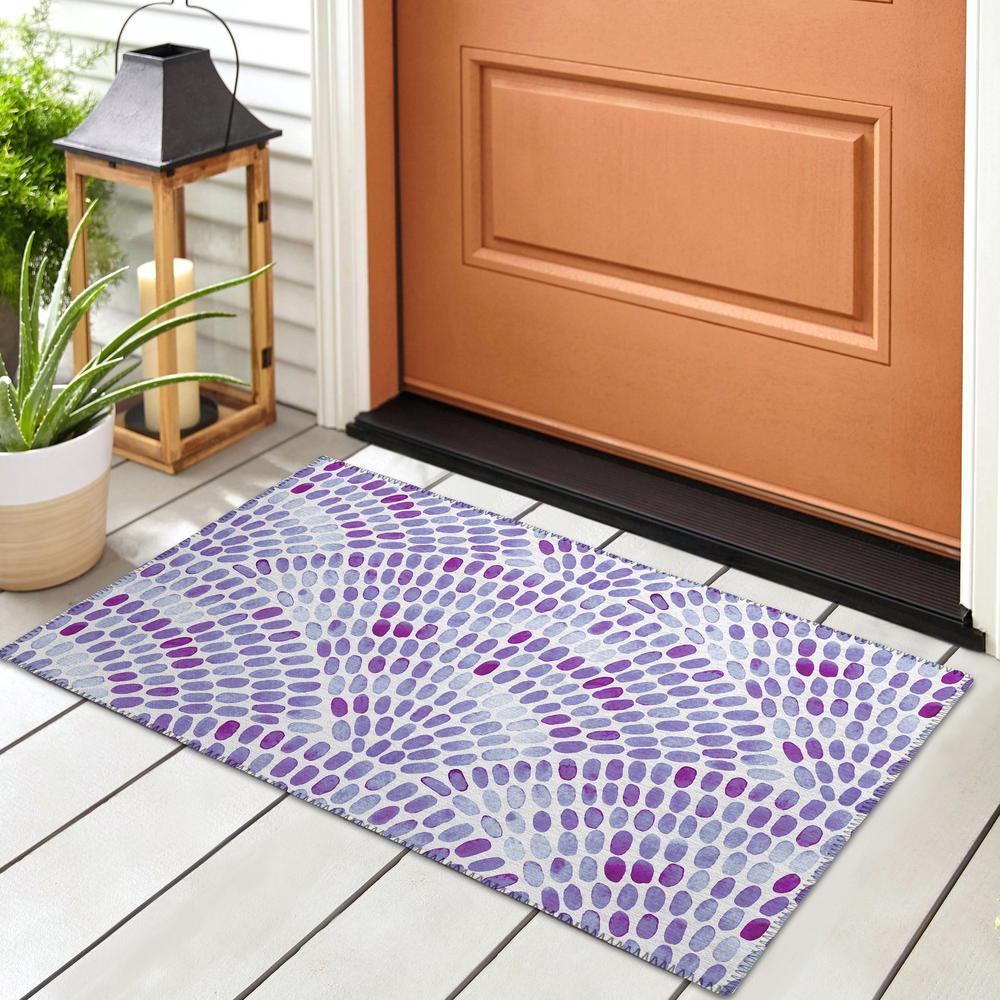 Indoor/Outdoor Surfside ASR37 Purple Washable 1'8" x 2'6" Rug. Picture 2