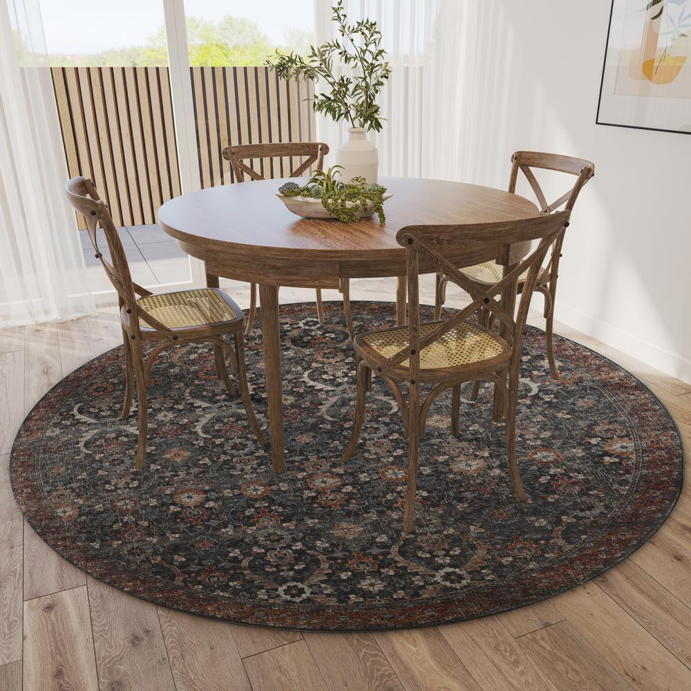 Jericho JC1 Charcoal 10' x 10' Round Rug. Picture 2