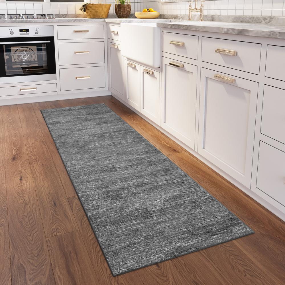 Ciara CR1 Charcoal 2'6" x 8' Runner Rug. Picture 2
