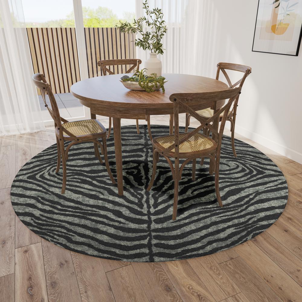 Safari Shadow Animal Animal Print 8' x 8' Area Rug Shadow ASF31. Picture 1
