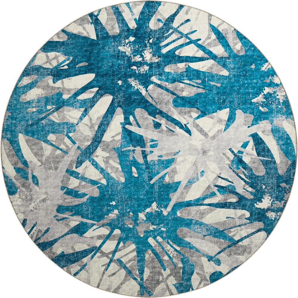 Brisbane BR6 Cobalt 8' x 8' Round Rug. Picture 1