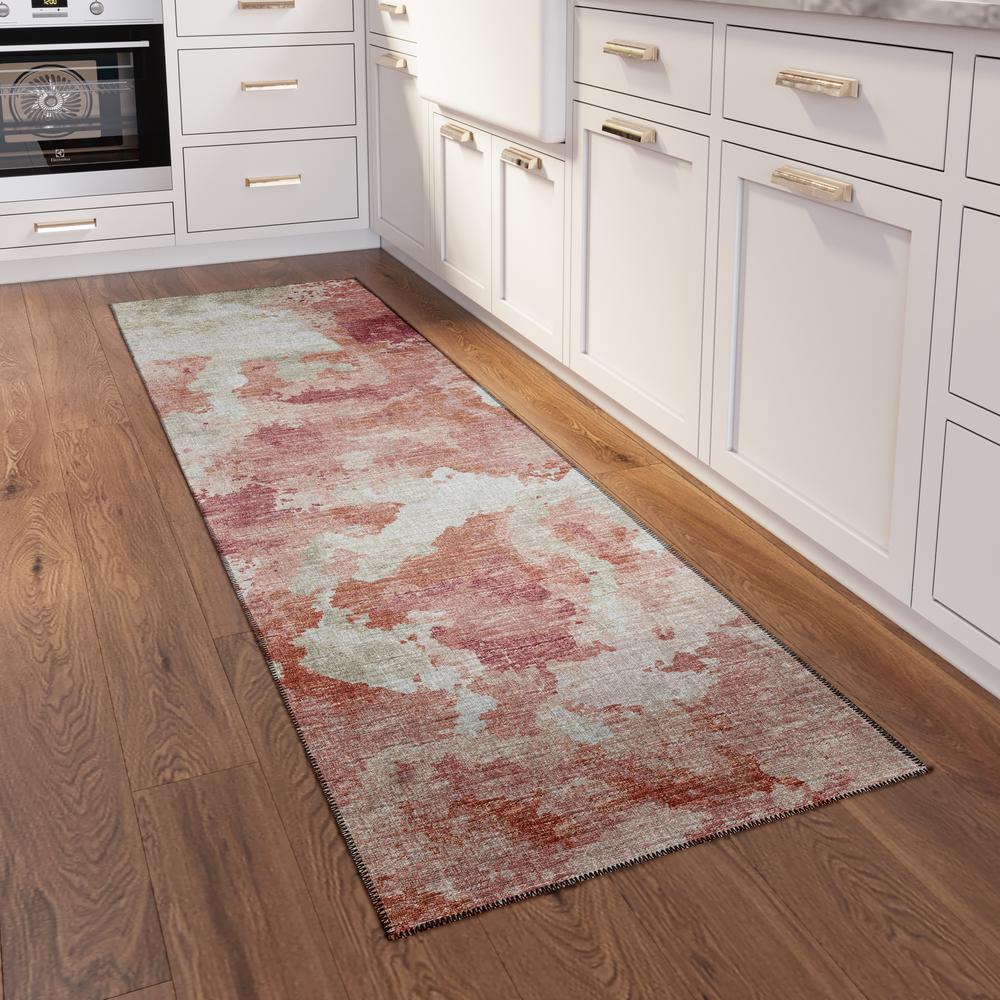 Indoor/Outdoor Accord AAC32 Pink Washable 2'3" x 7'6" Runner Rug. Picture 2