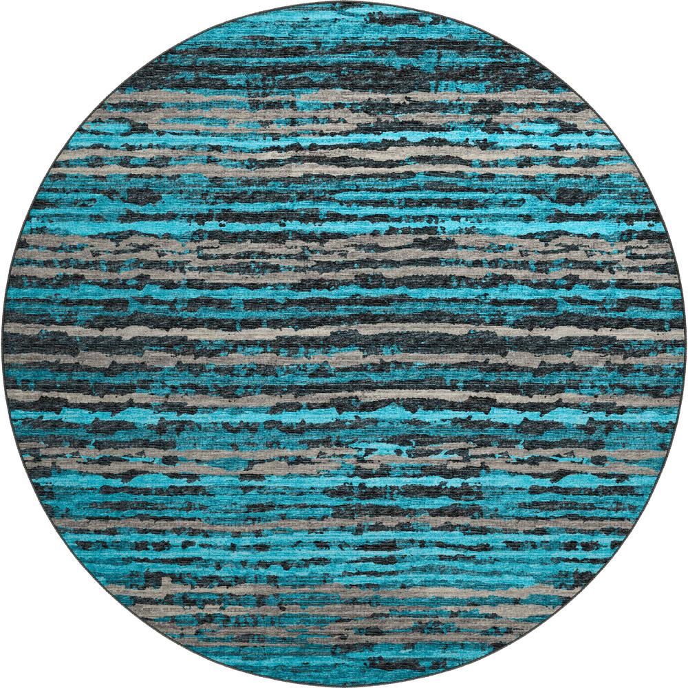 Brisbane BR4 Teal 8' x 8' Round Rug. Picture 1