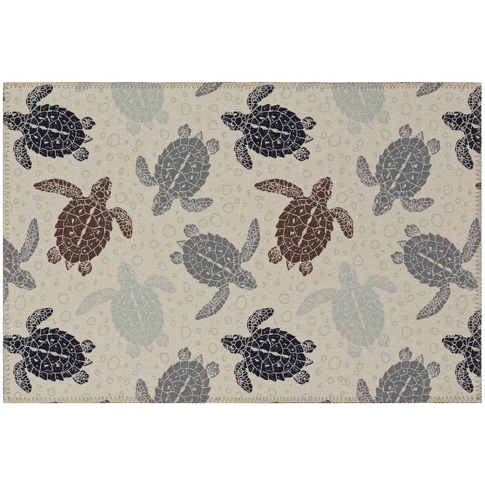 Indoor/Outdoor Surfside ASR43 Sand Washable 1'8" x 2'6" Rug. Picture 1
