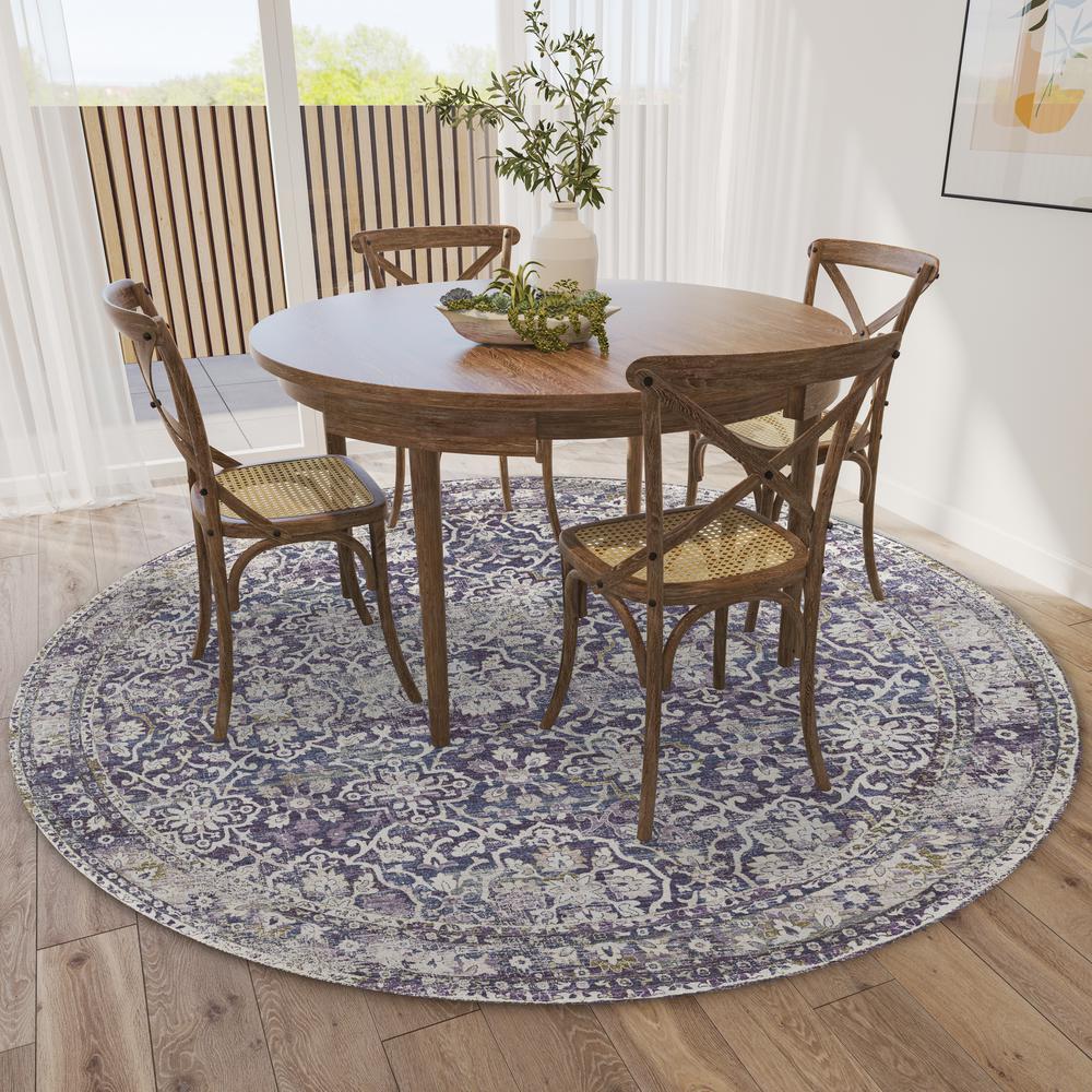 Jericho JC3 Violet 10' x 10' Round Rug. Picture 2