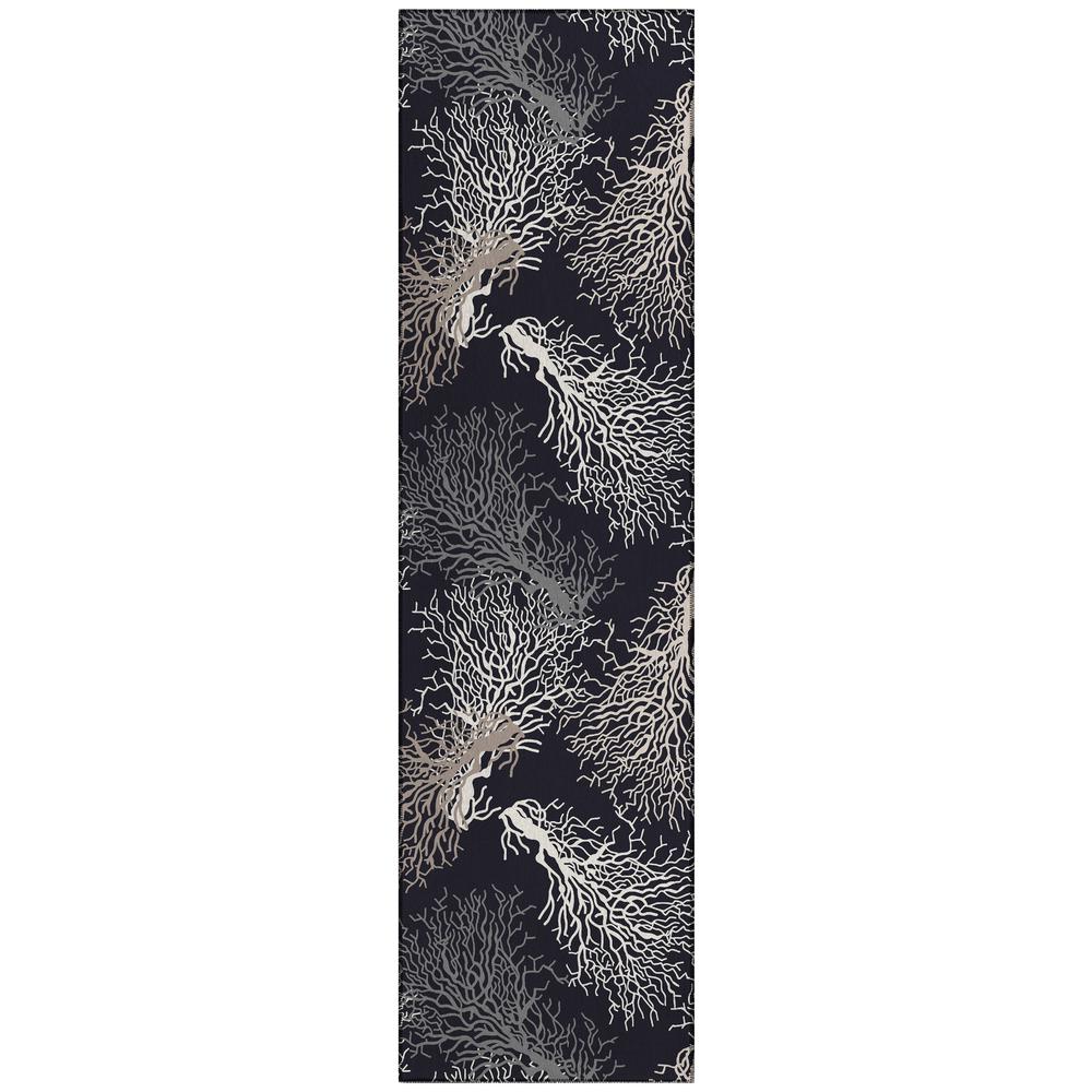 Indoor/Outdoor Surfside ASR33 Midnight Washable 2'3" x 7'6" Runner Rug. Picture 1