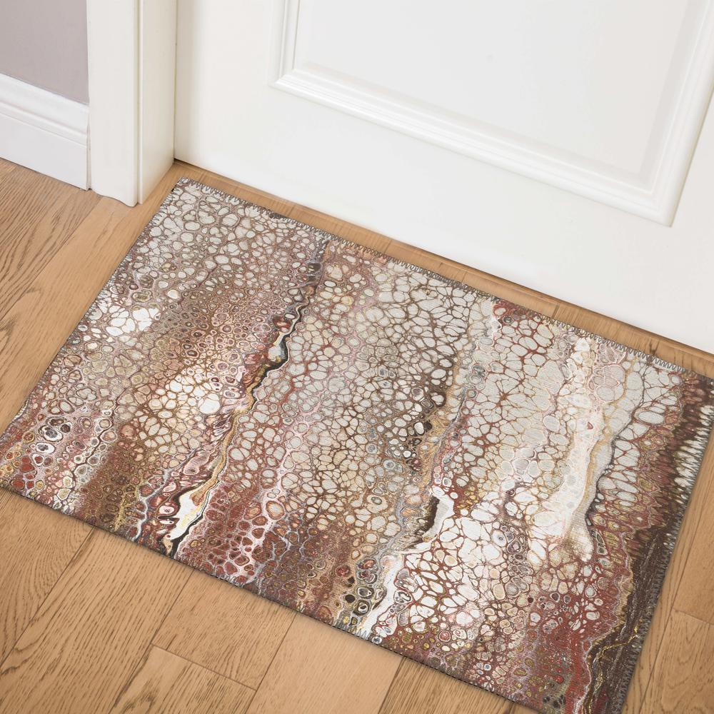 Karina Riverbed Modern Abstract 1'8" x 2'6" Accent Rug Riverbed AKC45. Picture 1