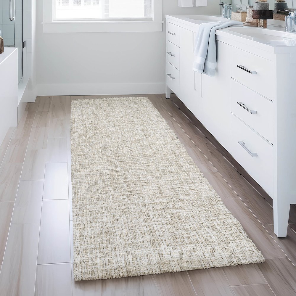 Luxury Washable Voyage VY1 Brown 2'3" x 7'6" Runner Rug. Picture 5