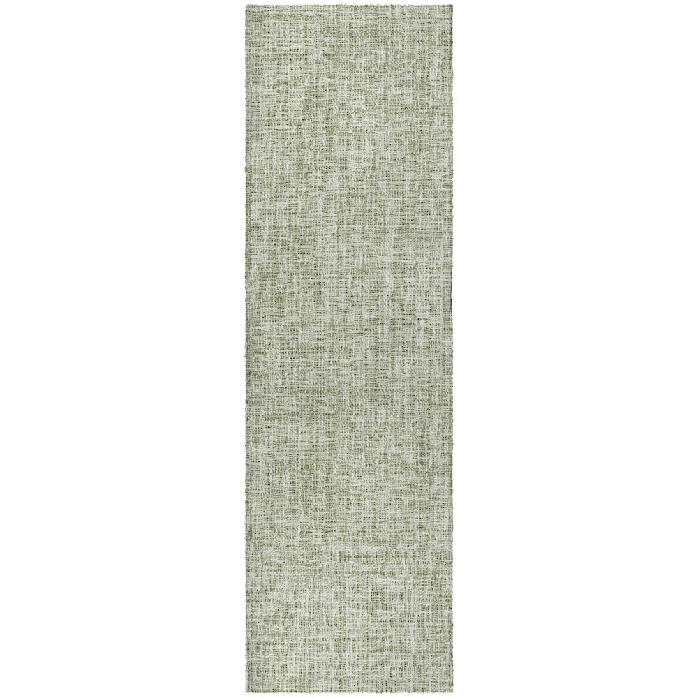 Luxury Washable Voyage VY1 Green 2'3" x 7'6" Runner Rug. Picture 1