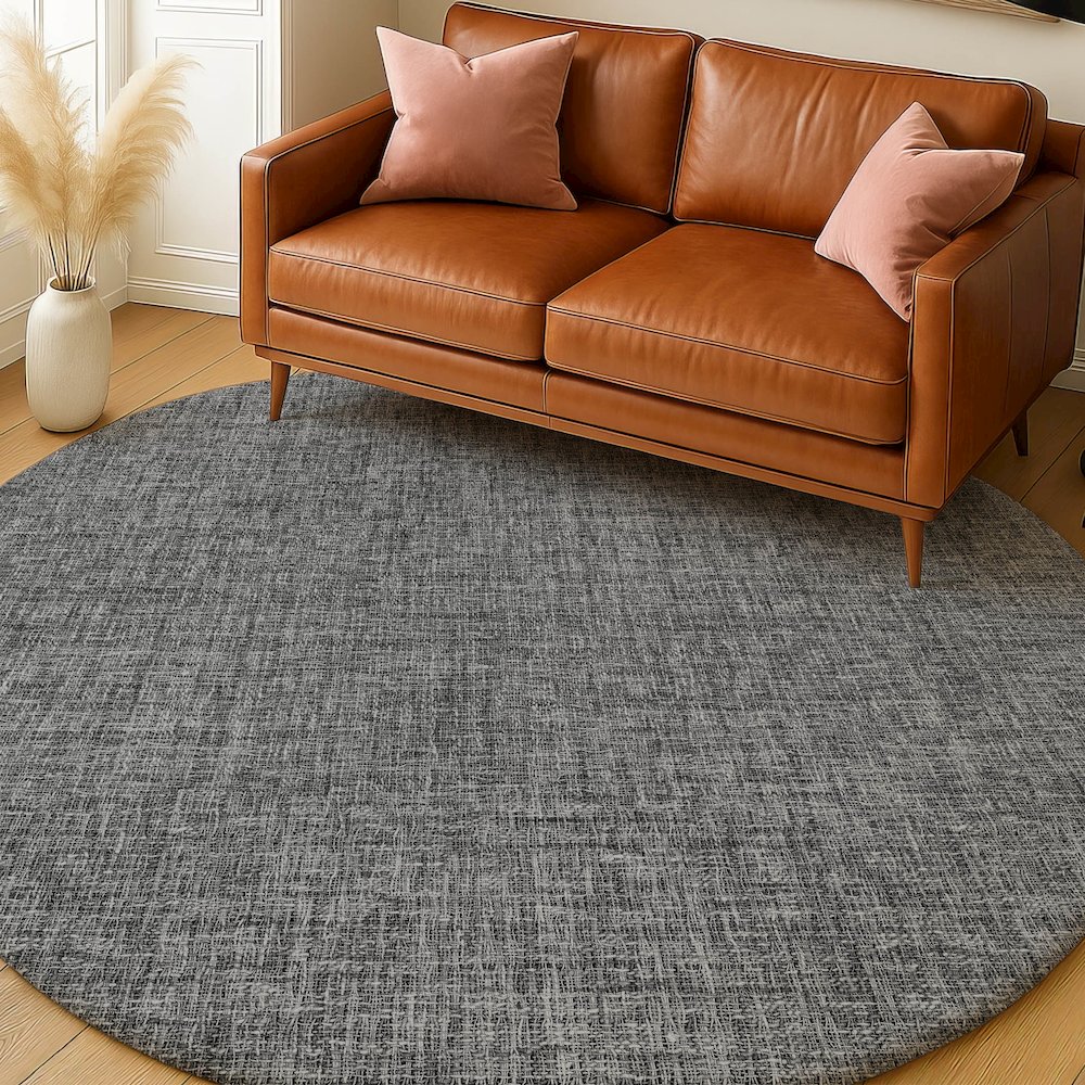 Luxury Washable Voyage VY1 Gray 8' x 8' Rug. Picture 5