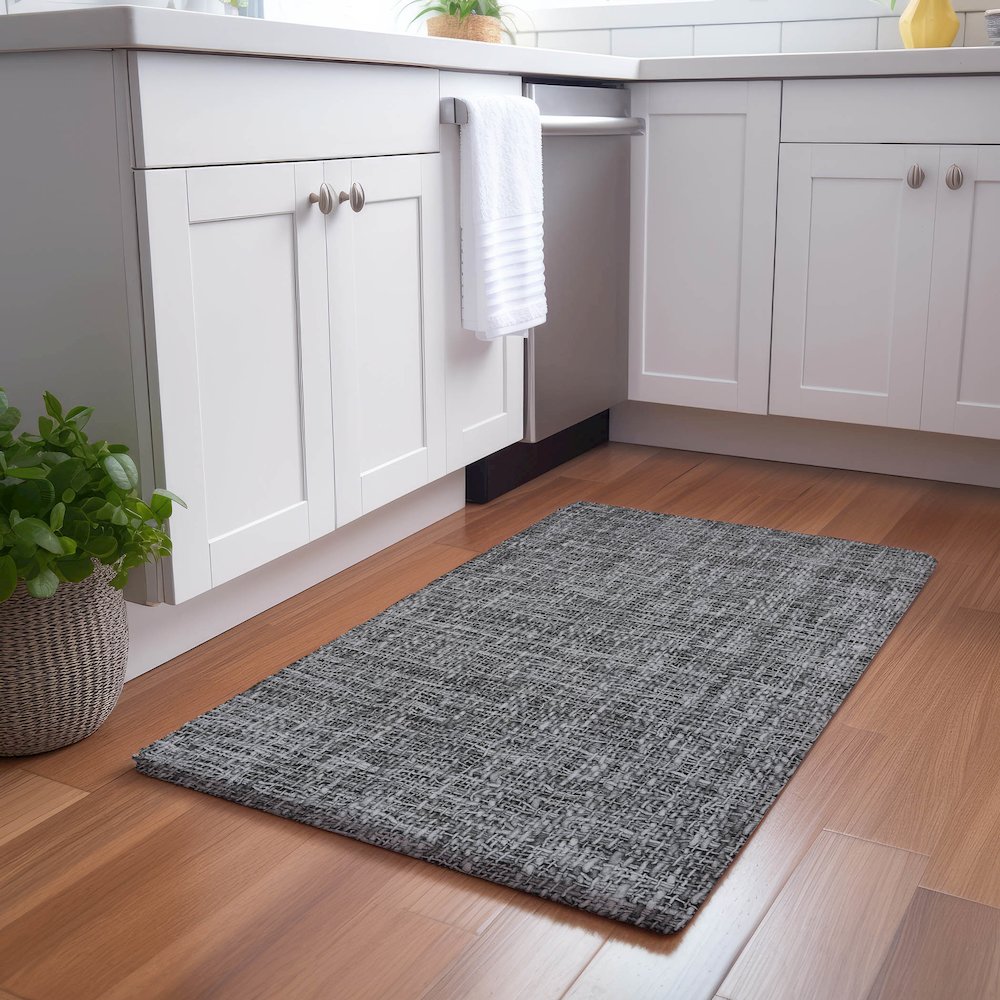 Luxury Washable Voyage VY1 Gray 1'8" x 2'6" Rug. Picture 5